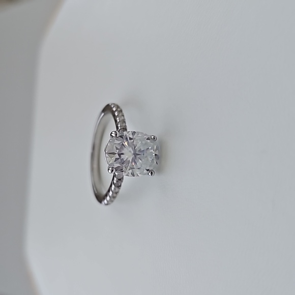 925 Silver Plated Round Rectangle Diamond CZ Rings For Women  925 Silver Plated Round Rectangle Diamond CZ Rings For Women, HA4575-6 main image 0